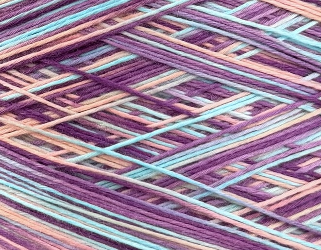 Zimpfer Wolle Art. Mimi Multicolor 500 m / 100 g – Garn aus Bambus und Seide col.  Lilla corallo turchese